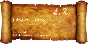Lénárt Klára névjegykártya